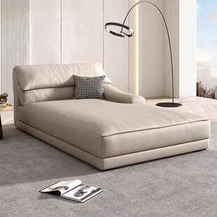 小户型轻奢客厅皮艺贵妃沙发软床卧室简约酒店民宿免洗高级贵妃椅