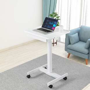 站立式办公移动升降电脑桌会议演讲台懒人沙发床边桌带收纳抽屉