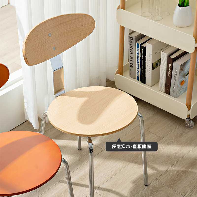 北欧实木家用餐椅简约餐厅咖啡厅会议室待客洽谈坐垫轻奢靠背椅子