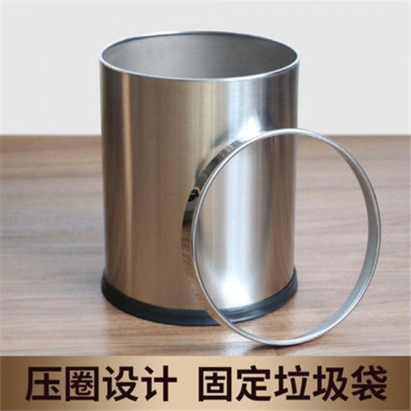 双层办公室大号铁创意大垃圾桶商用厨房卧室家用客厅无盖不锈钢