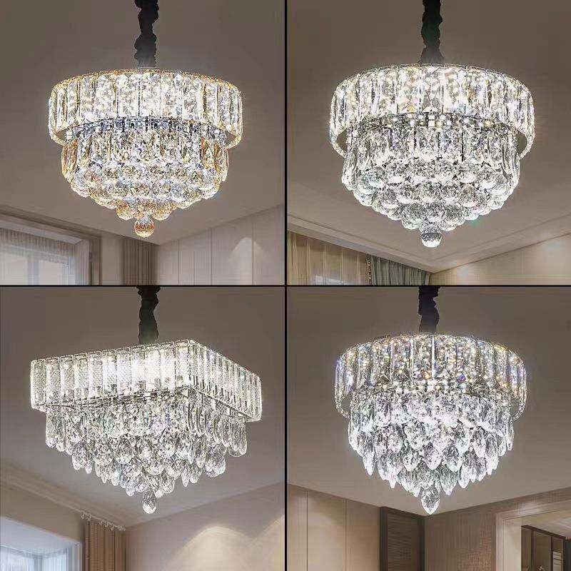 现代轻奢水晶吊灯房间灯水晶吸顶灯K9Crystallight