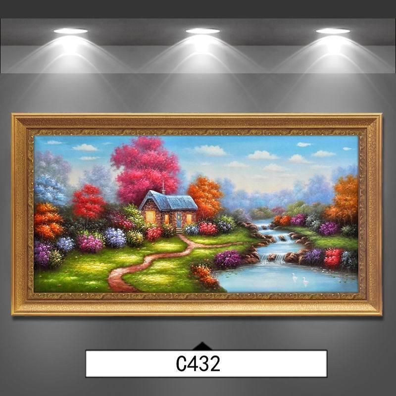 客厅装饰画沙发背景简欧式墙画山水风景挂画墙面油画餐厅