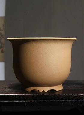 紫砂花盆出汗泥老段泥超透气金钟盆兰花盆兰盆觅陶乡春秋盆景盆