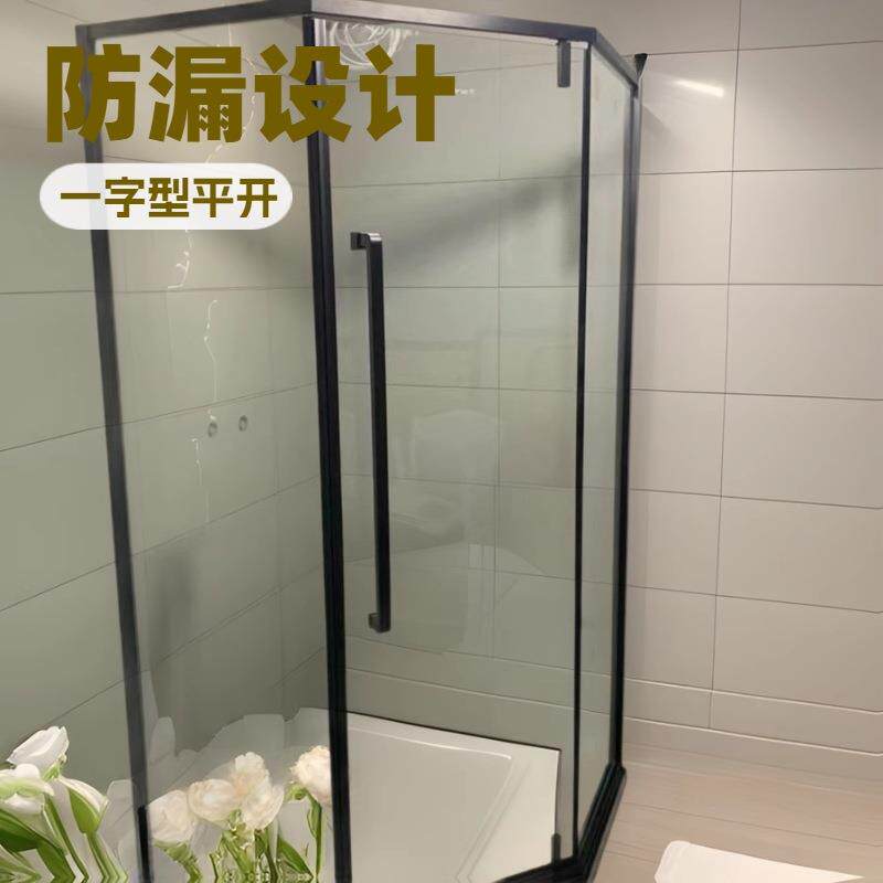 外贸批量工程弧扇形淋浴房玻璃推拉门不锈钢浴室干湿分离隔断卫生