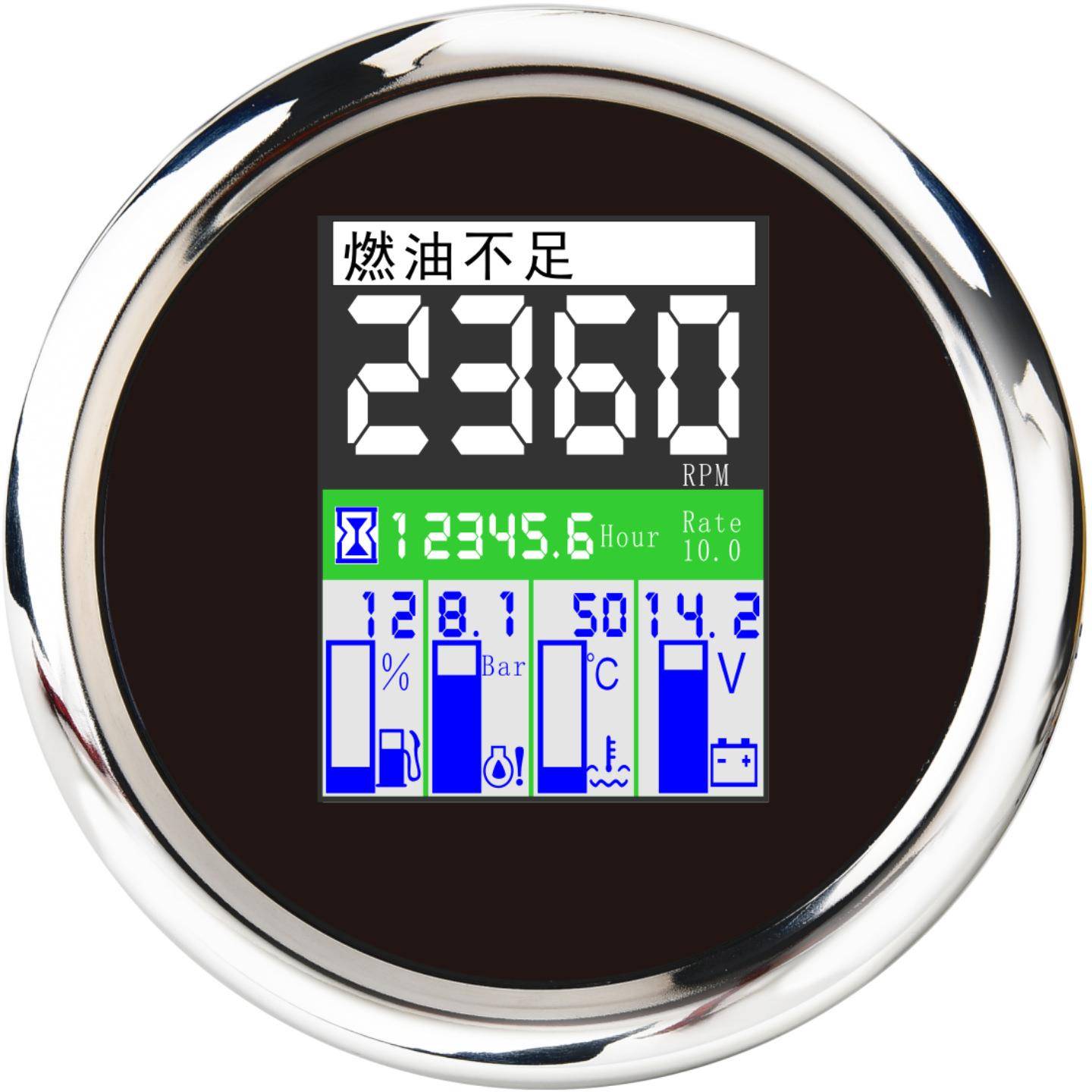 多功能改装汽车通用仪表防水防雾转速油位机油压力冷却水温电压