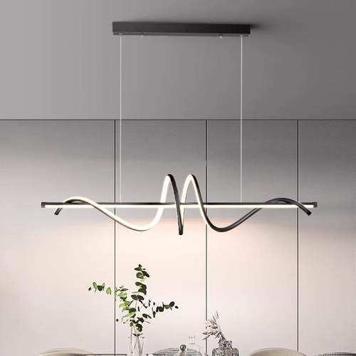 餐厅吊灯北欧创意个性螺旋吧台餐桌一字led长条灯现代简约餐桌灯