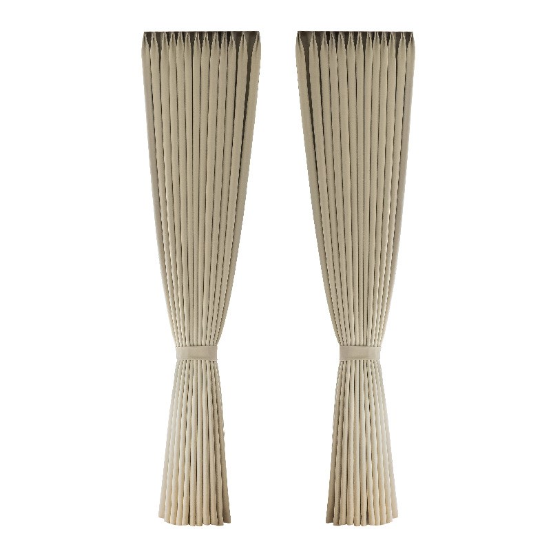 雪尼尔奶油丝绒窗帘法式客厅现代卧室高级窗纱感轻奢简约奶油色