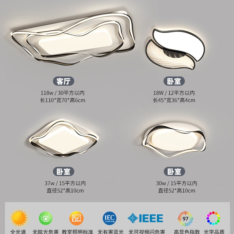 广东中山灯具全屋组合套餐现代简约大气客厅主灯意式极简吸顶灯