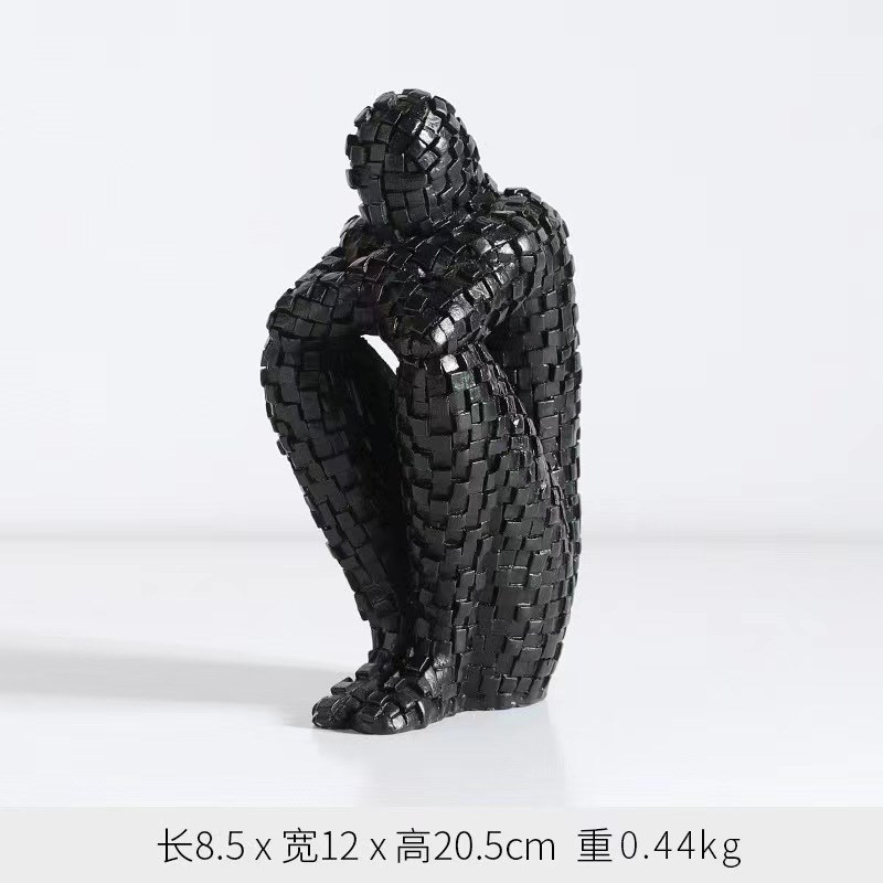 现代简约创意树脂马赛克人物摆件办公室样板间家居客厅桌面装饰品