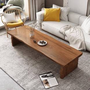 简约现代家用客厅榻榻米泡茶桌全实木沙发茶几日式茶桌原木大板桌