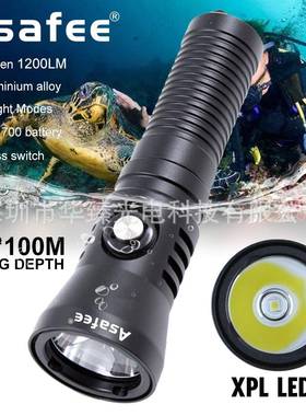 24年新品水肺手电筒SST40灯珠赶海电筒磁控按键开关带电显1200LM