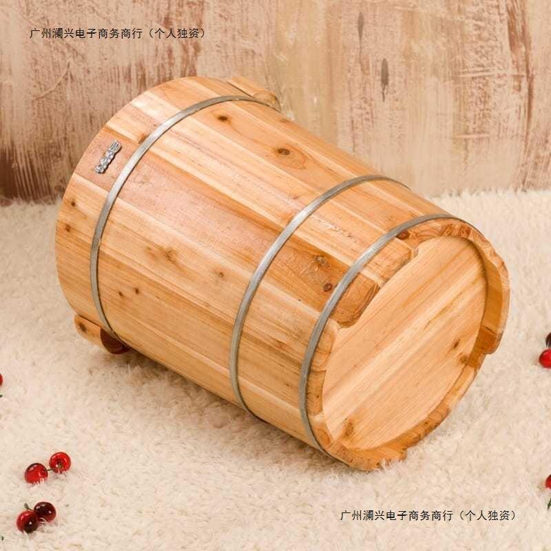 45CM高杉木足浴木桶泡脚木桶洗脚盆洗脚桶泡脚盆木桶 带盖