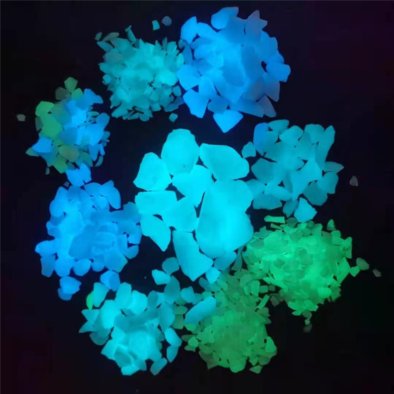 夜光石厂家高亮长效发光石彩色夜光碎石 鱼缸造景园林铺路荧光石