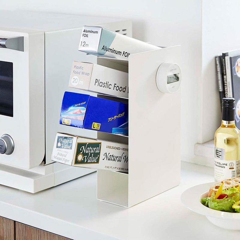 厨房保鲜膜收纳架台面窄放置冷冻袋厨房纸分层收纳架多功能置物架,收纳整理,烫衣板及配件,淘宝优惠券,粉丝福利购,淘宝优惠卷