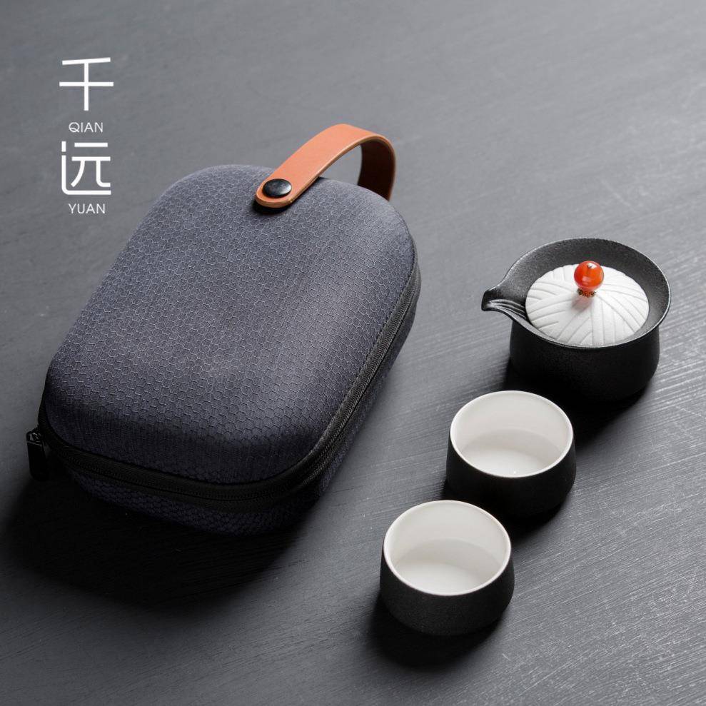 禅修快客杯一壶二杯日式茶具套装配茶盘功夫泡茶壶陶瓷