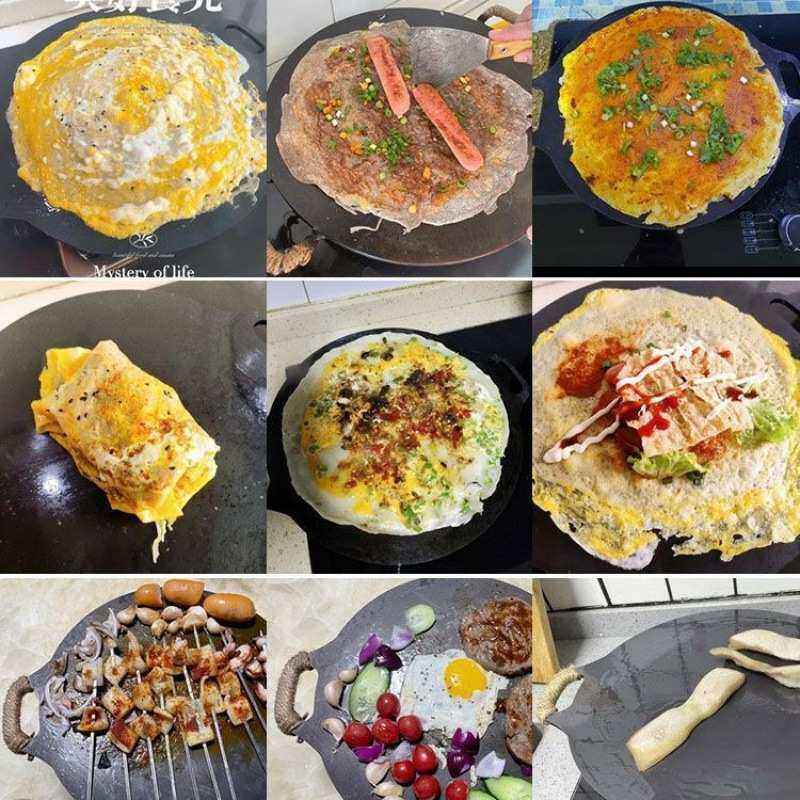 煎饼鏊子摆摊商用烙饼杂粮煎饼工具家庭刮子春卷皮全套铁板鏊子