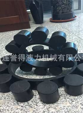 液力偶合器梅花垫弹性块YOX560  黑色橡胶材质的