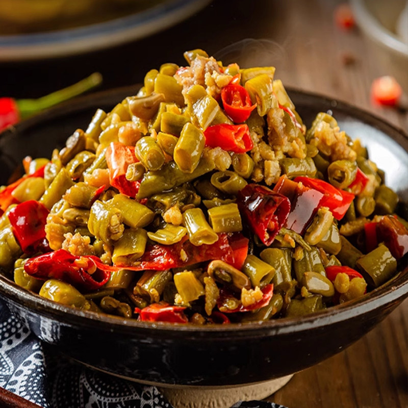 湖南老坛酸豆角酸豇豆泡豇豆鱼酸菜酸爽袋装腌菜下饭菜泡菜500克