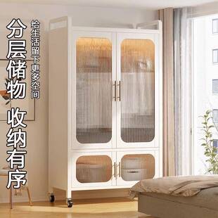 简易衣柜收纳衣架挂衣架出租房家用结实储物柜卧室落地式衣服柜铁