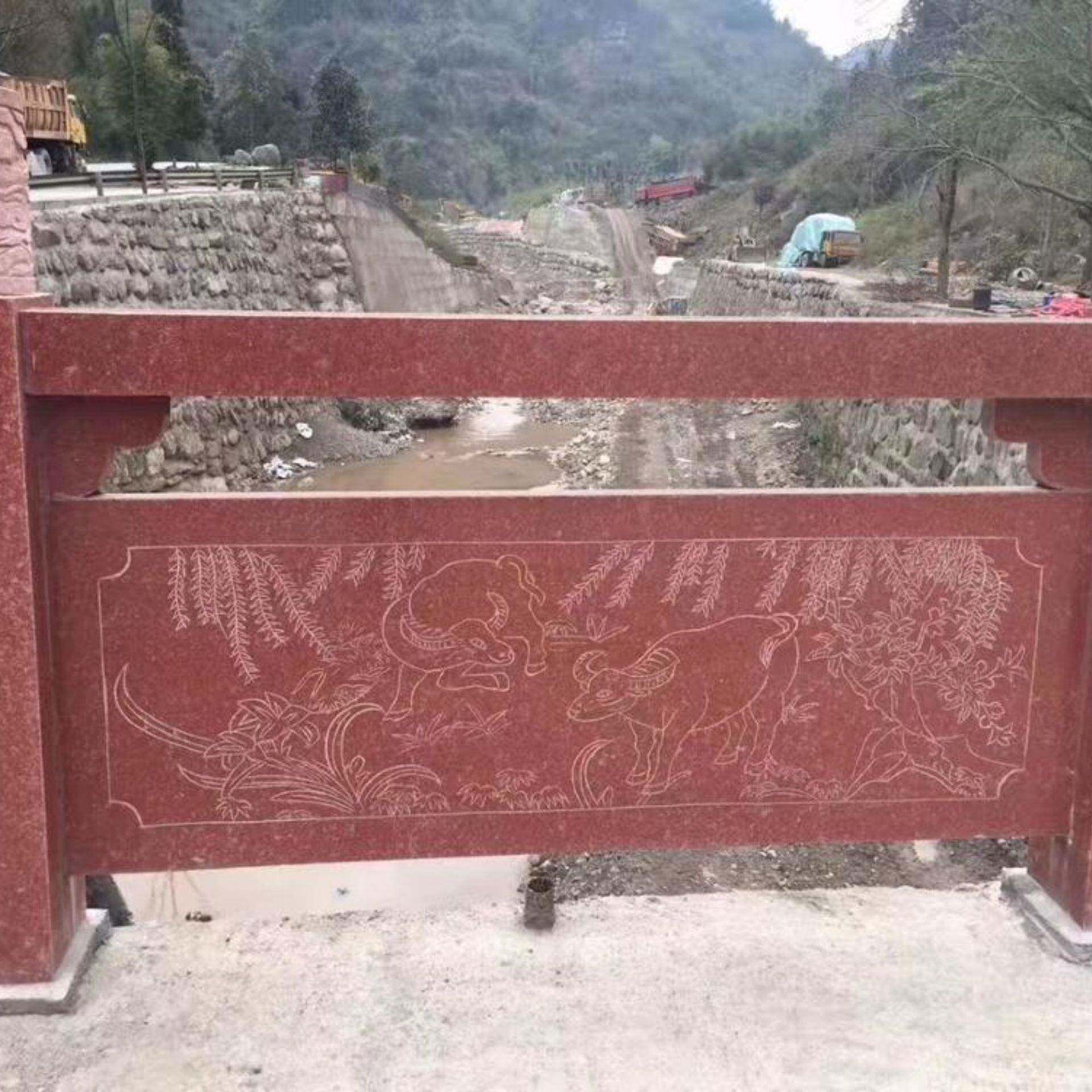 帝王红石材红色花岗岩地砖花岗岩栏杆护栏雕刻室内石材楼梯