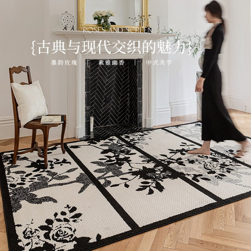新款高级中古地毯客厅法式沙发地垫复古卧室轻奢防水耐脏免洗可擦