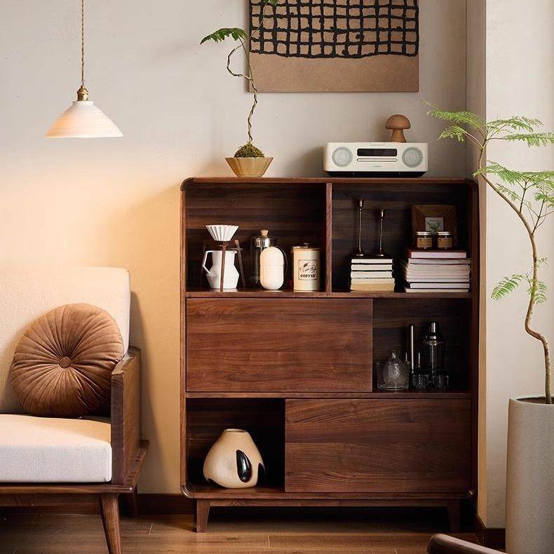 北美黑胡桃木书柜客厅书房落地储物矮柜复古实木靠墙收纳展示柜子,3C数码配件,USB灯,淘宝优惠券,粉丝福利购,淘宝优惠卷