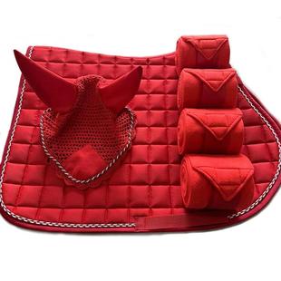 马耳罩马绑腿马鞍垫汗屉马用防飞虫耳罩速度赛用马耳罩马护腿马匹