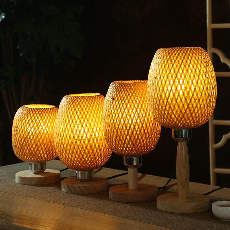 围炉煮茶手工竹编台灯笼中式灯罩书桌台灯禅意复古竹艺工艺品制品,3C数码配件,USB灯,淘宝优惠券,粉丝福利购,淘宝优惠卷