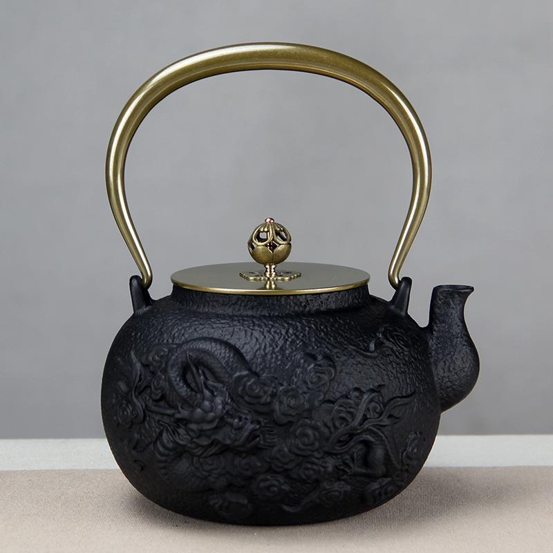 1200ml云中龙铸铁壶煮水壶铁茶壶日式烧水泡茶手工养生茶壶茶具