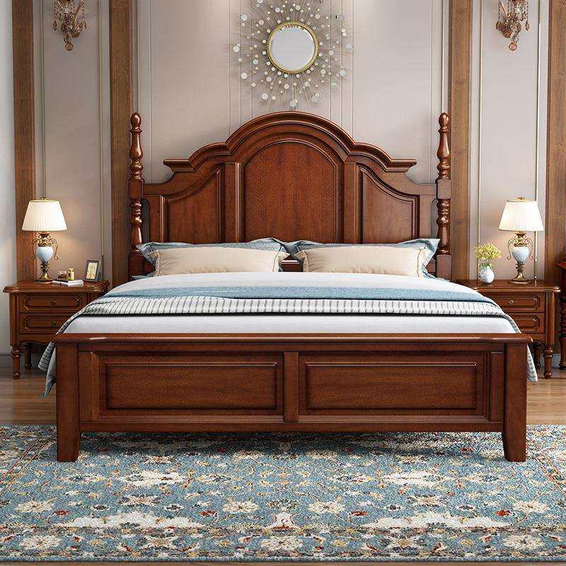 美式实木床桃花芯木1.8米双人床全实木现代简约卧室储物高箱婚床,电子元器件市场,其它元器件,淘宝优惠券,粉丝福利购,淘宝优惠卷