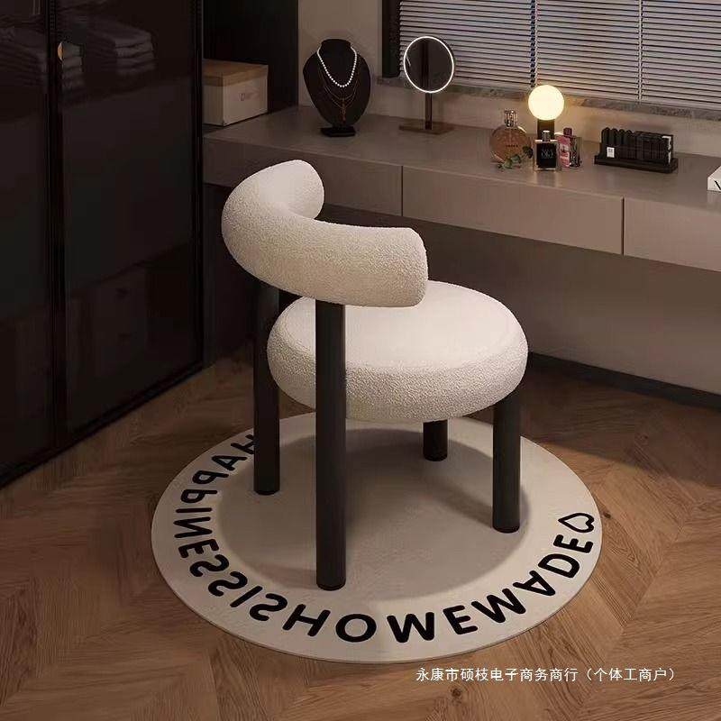 网红化妆凳风书桌椅子靠背凳子卧室梳妆台化妆椅轻奢简约美甲暖色