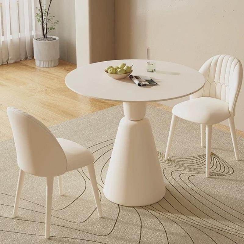 岩板圆形餐桌轻奢现代简约休闲咖啡接待洽谈桌小户型奶油风小圆桌,3C数码配件,USB灯,淘宝优惠券,粉丝福利购,淘宝优惠卷