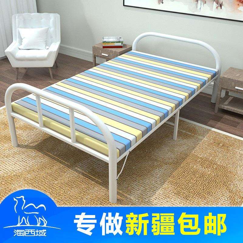 硬板折叠床单人办公室午休午睡简易便携木板钢管铁架加固结实耐用