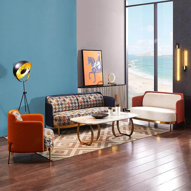 轻奢皮艺沙发北欧简约客厅双三人组合休闲椅现代酒店大堂接待套装,电子元器件市场,其它元器件,淘宝优惠券,粉丝福利购,淘宝优惠卷