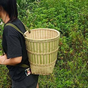 云南农村竹子背篓竹编农用加厚儿童四川贵州塑料背篼道具买菜采茶
