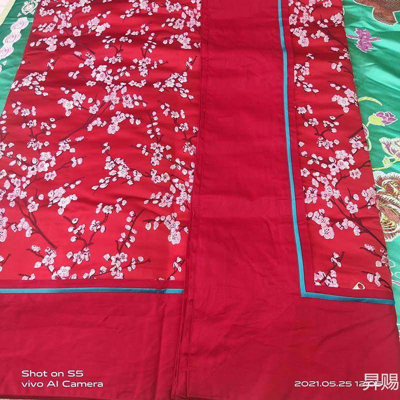 xyt杭州丝绸被面纯棉被套被罩织锦缎绸缎梅花喜被婚庆陪嫁软缎被