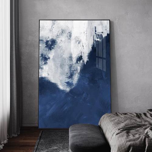 北欧现代简约克莱因蓝沙发落地画巨大幅抽象客厅餐厅书房装饰挂画