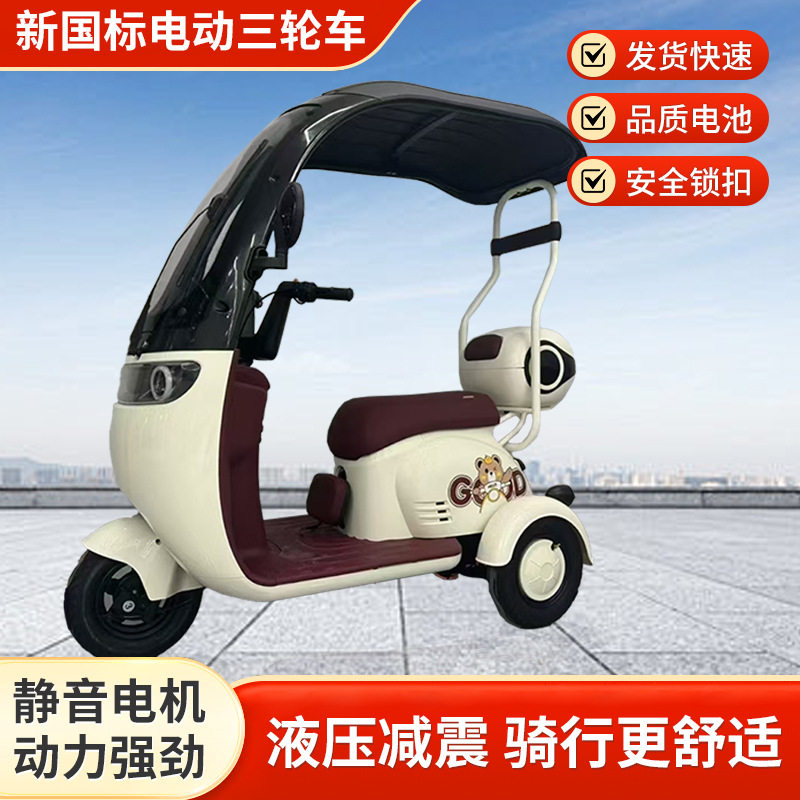 厂家供应新款车电动三轮车迷你型家用一体车棚电动休闲三轮车