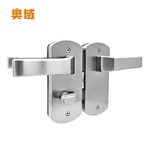 玻璃门锁不锈钢双执手锁办公室门锁商场隔断门锁钥匙玻璃房门锁