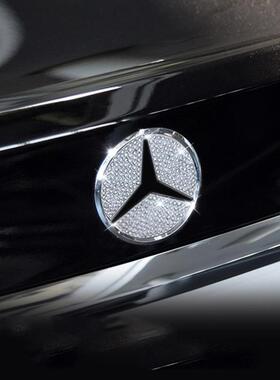 奔驰新C级新E级奔驰GLA外饰改装C200LGLC260后尾标装饰贴镶钻