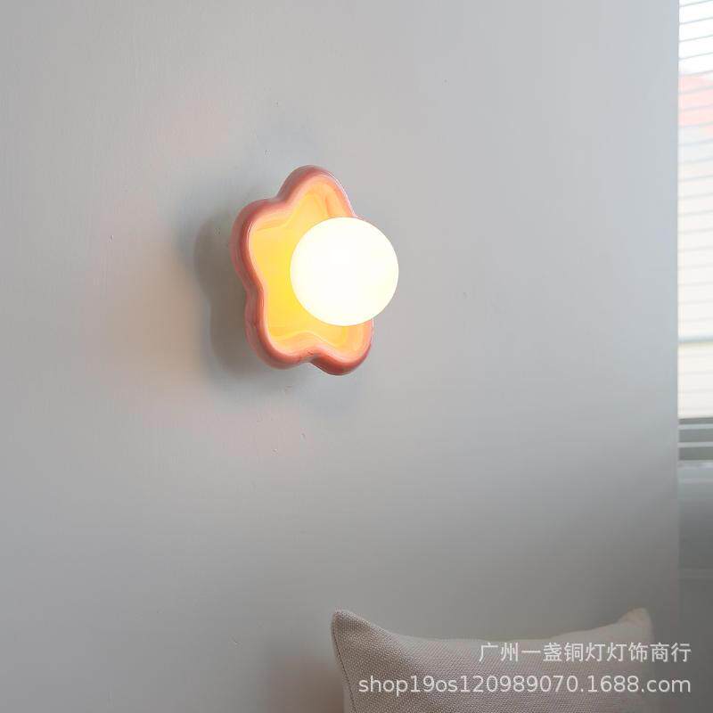 星星壁灯北欧创意艺术卡通陶瓷儿童房装饰灯具简约现代网红床头灯