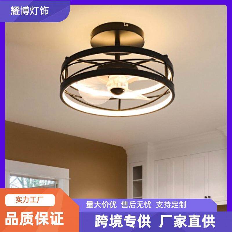 带风扇卧室灯电扇灯灯具北美风扇灯新款复古餐厅吊扇灯