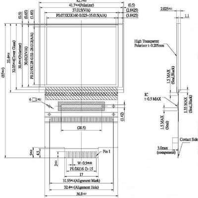 1.69寸内部升压1.77寸彩色加焊延长排线oled液晶显示屏BL160128A