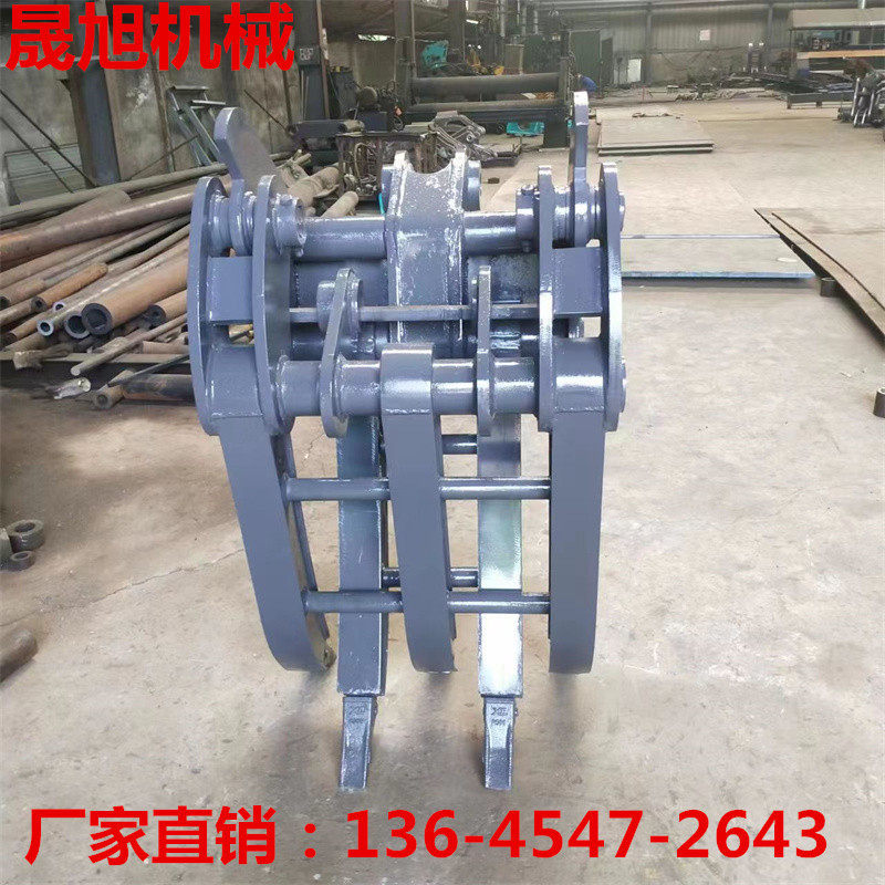 路沿石机械夹子安装设备机械抓木器省时省力挖机液压路岩石抓石机