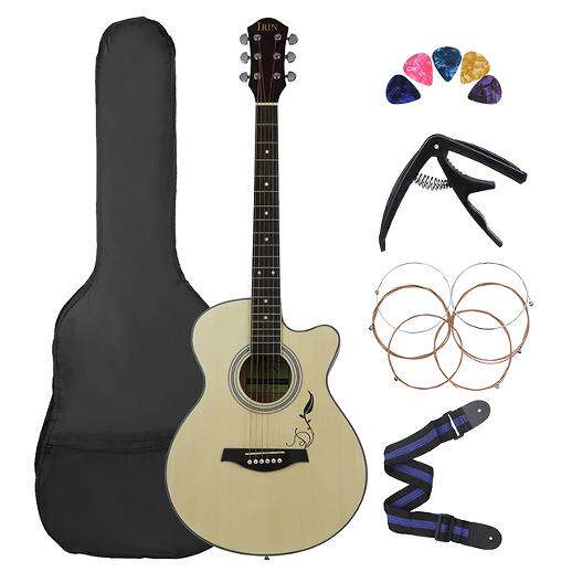 40寸民谣吉他带雕花木吉他初学者云杉木吉他入门外贸guitar