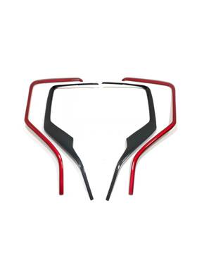 21CRV前杠饰条*4（碳纤纹+透明红）