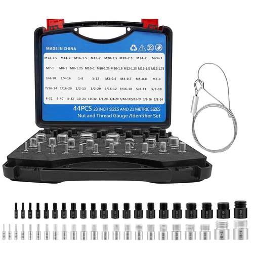 44雄性/女性螺纹量表，螺母和螺栓螺纹检查器23英寸和21度
