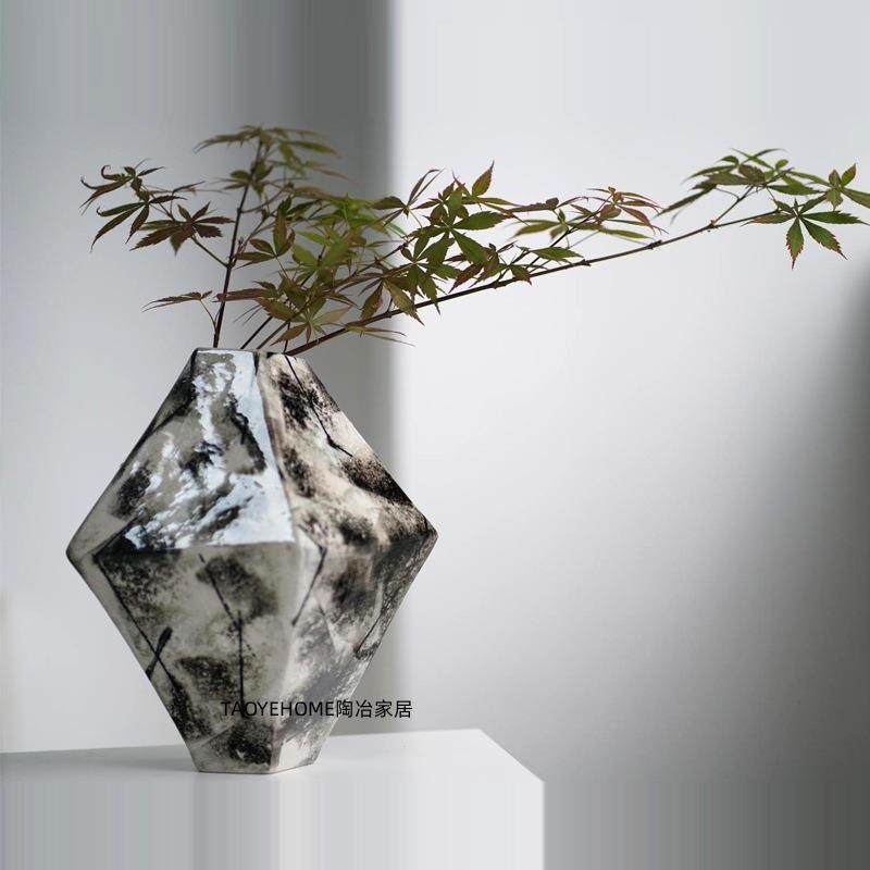 简约新中式手工陶瓷花瓶水墨风家居样板间花器摆件书房餐桌装饰品,农用物资,其他肥料,淘宝优惠券,粉丝福利购,淘宝优惠卷