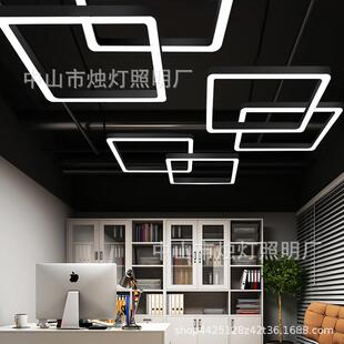 LED空心四边形回字形灯具办公室美发店美容店超市商场装饰吊线灯