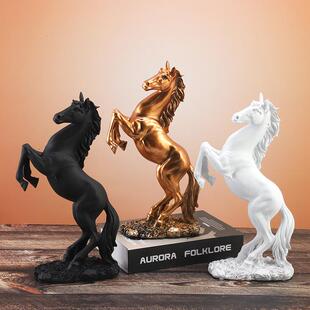 腾空马玄关创意办公桌树脂装饰马摆件高级生肖工艺品马到成功摆件